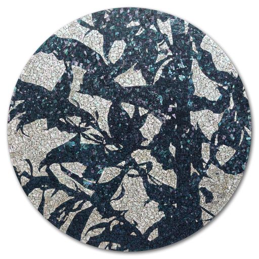 a dance of the wind-2109a, 지름120cm, mother of pearl on wooden panel, 2021.jpg